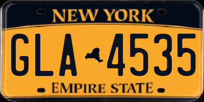 NY license plate GLA4535