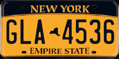 NY license plate GLA4536
