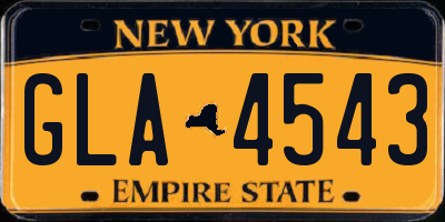 NY license plate GLA4543