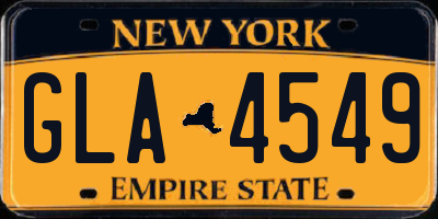NY license plate GLA4549