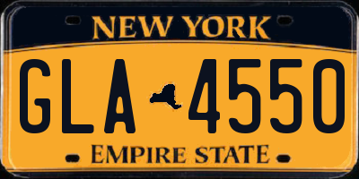 NY license plate GLA4550
