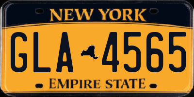 NY license plate GLA4565