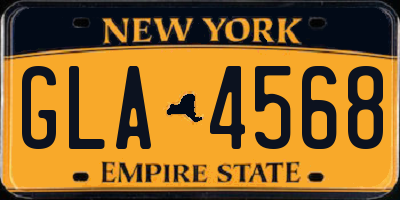 NY license plate GLA4568