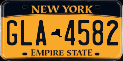 NY license plate GLA4582