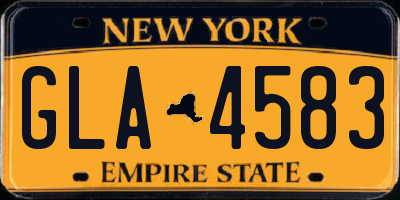 NY license plate GLA4583