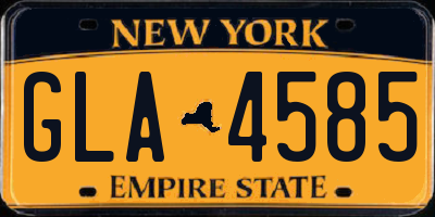 NY license plate GLA4585