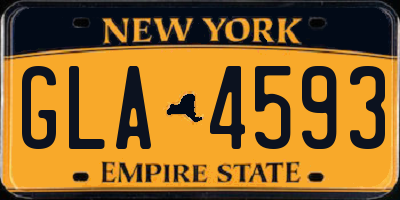 NY license plate GLA4593
