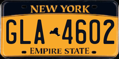 NY license plate GLA4602