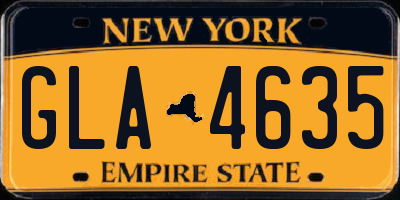 NY license plate GLA4635