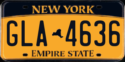 NY license plate GLA4636