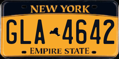 NY license plate GLA4642