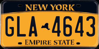 NY license plate GLA4643