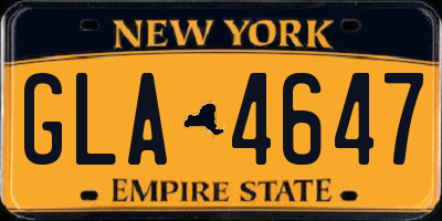 NY license plate GLA4647