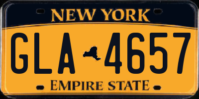 NY license plate GLA4657