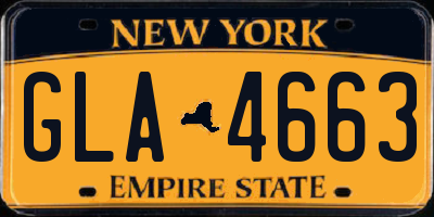 NY license plate GLA4663