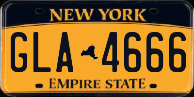 NY license plate GLA4666