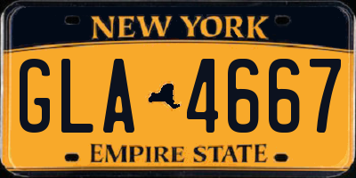 NY license plate GLA4667