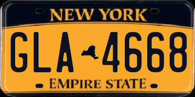 NY license plate GLA4668
