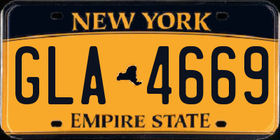 NY license plate GLA4669