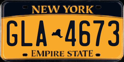 NY license plate GLA4673