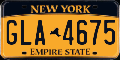 NY license plate GLA4675
