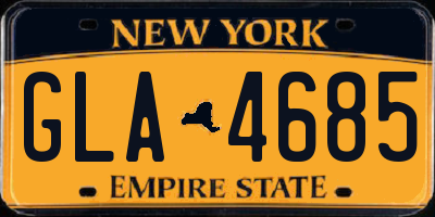 NY license plate GLA4685