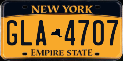 NY license plate GLA4707