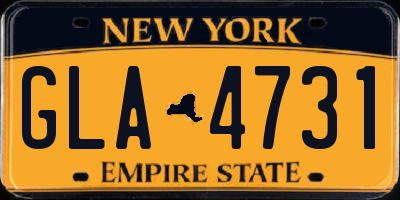 NY license plate GLA4731