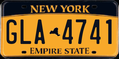 NY license plate GLA4741