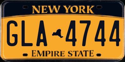 NY license plate GLA4744