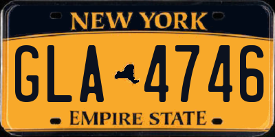 NY license plate GLA4746