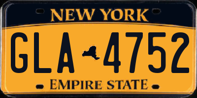 NY license plate GLA4752