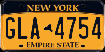 NY license plate GLA4754