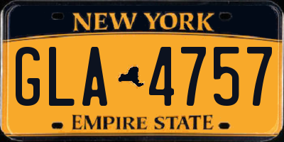 NY license plate GLA4757