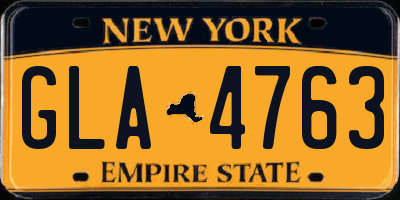 NY license plate GLA4763