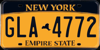 NY license plate GLA4772