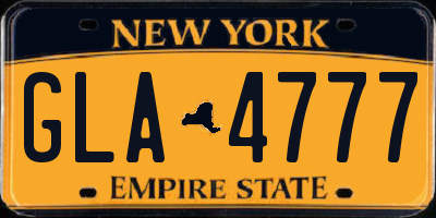 NY license plate GLA4777