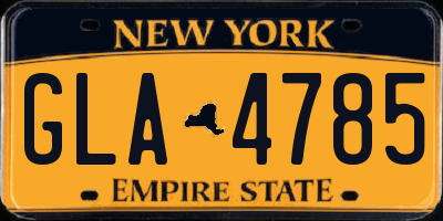 NY license plate GLA4785