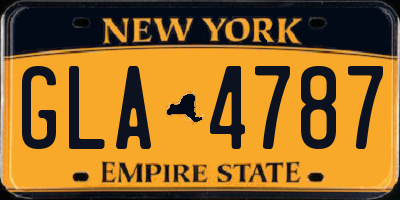 NY license plate GLA4787