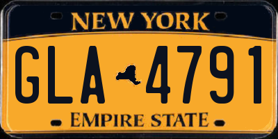 NY license plate GLA4791