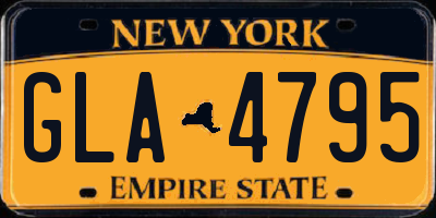 NY license plate GLA4795