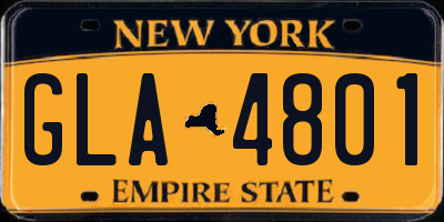 NY license plate GLA4801