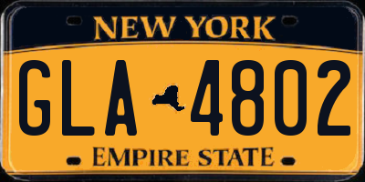 NY license plate GLA4802