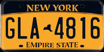 NY license plate GLA4816