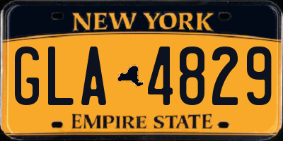 NY license plate GLA4829