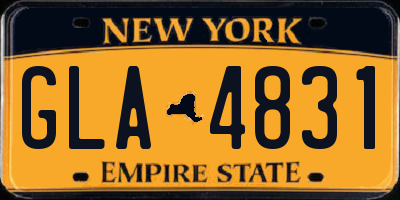 NY license plate GLA4831