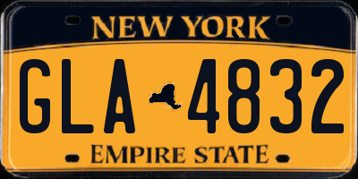 NY license plate GLA4832