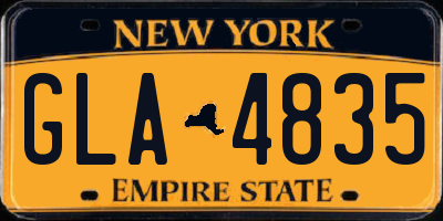 NY license plate GLA4835