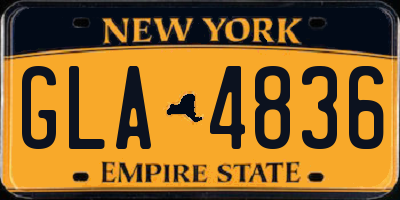 NY license plate GLA4836