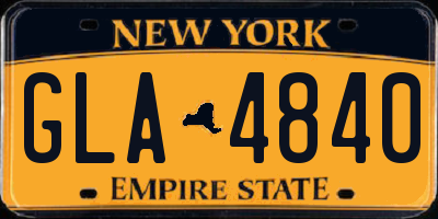 NY license plate GLA4840